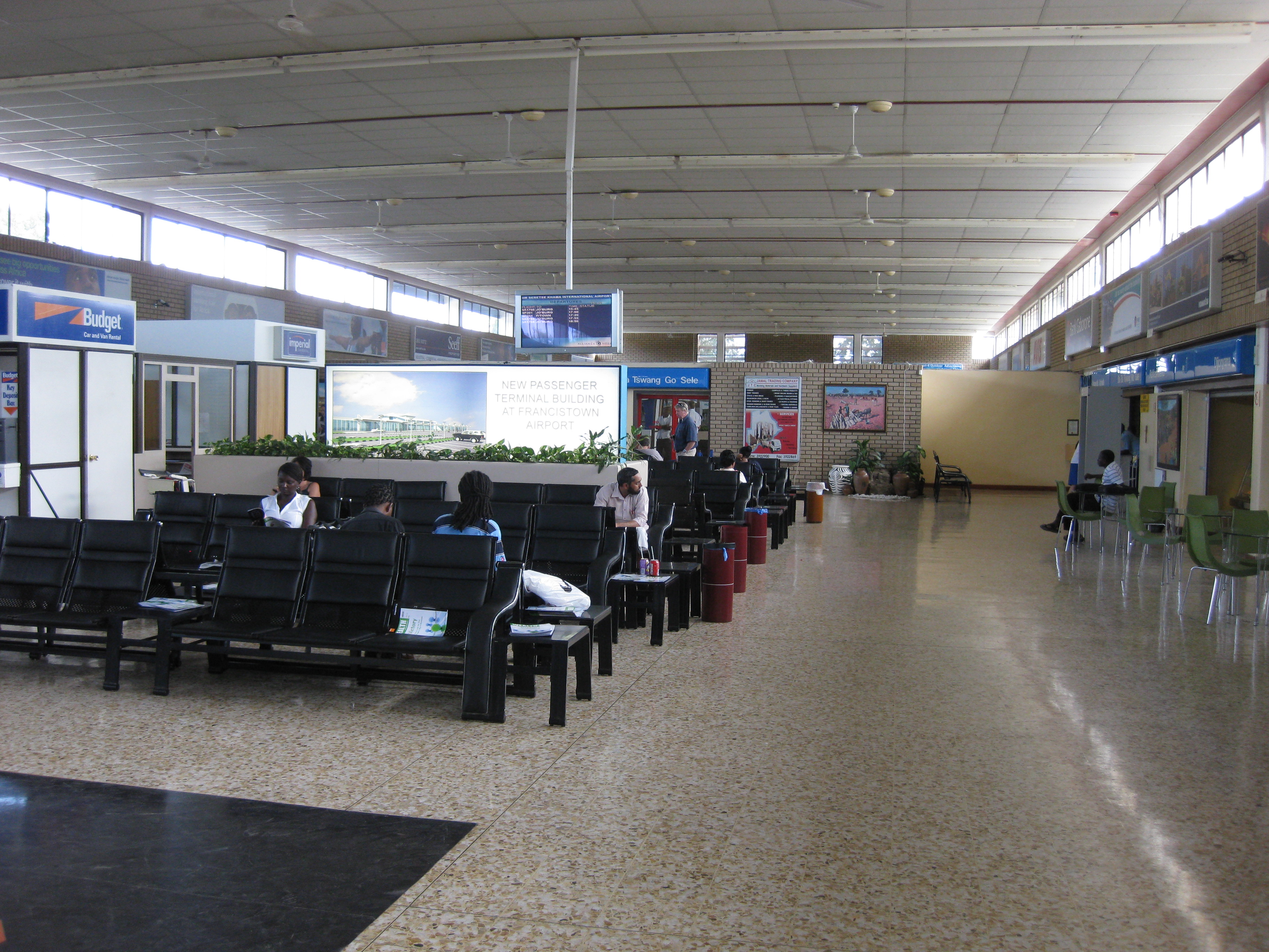 Sir Seretse Khama International Airport terminal view
