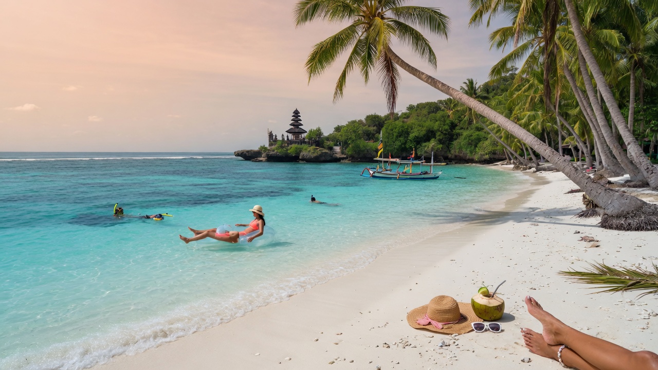 Bali beach at sunset