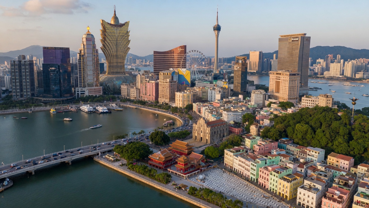 Macau skyline and casinos