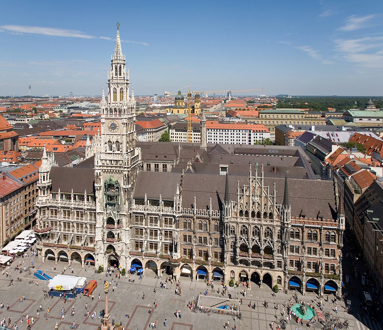 Munich Marienplatz city center Glockenspiel Bavarian architecture